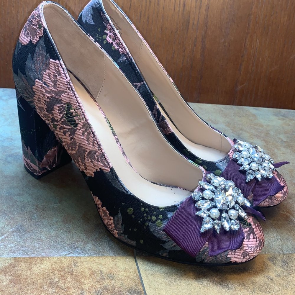 Kelly & Katie Womens Camerlona Mutlicolor Closed Toe Pull On Pump Heels Sz 10